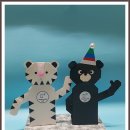 종이접기로 만든 평창동계올림픽 마스코트(호랑이, 곰돌이)와 메달 이미지