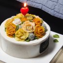 꽃떡사랑 | 부산 금정 구서 앙금플라워케이크, 아버지 생신을 위한 노란빛 꽃떡케이크