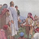 연중 제18주간 월요일(8/05): 예수님께서 하늘을 우러러 찬미를 드리신 다음 빵을 떼어 제자들에게 주시니 제자들이 그것을 군중에게 나누어 주었다. 이미지