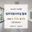 현대지식산업센터 가산퍼블릭 관리단 | [서울 금천구 가산퍼블릭 업무지원사무실 월세] 보증금 5,700 월 570, 전용 209.66㎡ 자연광 쇼룸 추천