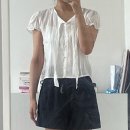 로잘린 | 지그재그 메리어라운드 로잘린 퍼프 타이 블라우스 아이보리 후기(직진배송)