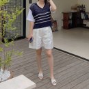 (주)동백통운 | 티아로아여름] 망사숄 베스트, 와이드 데님팬츠, 니트배색원피스