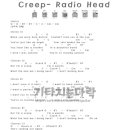 Radio Head 'Creep' 가사와 코드 이미지