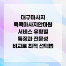 한성웰빙안마원 | 대구마사지 콕콕마사지안마원 서비스 유형별 특징과 전문성 비교로 최적 선택법