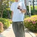 7251 | 40대 남자 여름 패션 코디_길단 흰색 반팔티에 아디다스 파라슈트 팬츠 데일리룩
