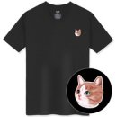 플라바 시그니처 남녀공용 반팔 티셔츠 남자 남성 면티 빅사이즈 고양이 반팔 이미지
