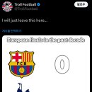 지난 10년간 바르셀로나와 토트넘의 유럽대항전 결승 진출 횟수 이미지