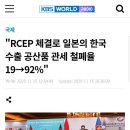 &#34;RCEP 체결로 일본의 韓수출 공산품 관세 철폐율 19→92%&#34; 이미지