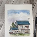 수채화 어반스케치 이미지