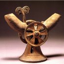 도기 바퀴장식 뿔잔 이미지