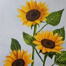 하늘색팔레트미술교습소 | 다산취미미술 키즈팔레트 해바라기 캔버스에 아크릴화 그림선물 제작