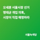 [논평] 오세훈 서울시장 선거 명태균 개입 의혹, 시장이 직접 해명하라 이미지