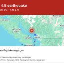 와 밴쿠버 규모 4.8 지진 발생 느끼신 분? 이미지