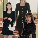 12월 결혼식 하객룩 겨울 여자 트위드원피스, 연말원피스로도 추천