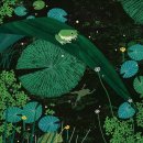 "봄밤의 개구리 (Frogs at Spring Night)" 일러스트 이미지