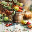 감성 수채화 이미지