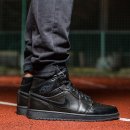 NIKE / AIR JORDAN 1 MID BLACK JP 나이키 에어 조던 1 미드 올블랙 레더 / 270 이미지