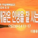 [주일설교 2024.6.9] 야고보서 4:11~17 안개같은 인생을 잘 사는 법 | 예산수정교회 이몽용목사 이미지