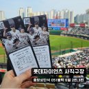 롯데자이언츠 사직구장 중앙상단석 51블럭 6열 2번 3번 시야 (Feat. 반할크림새우, 와인슬러거, 마!바다...