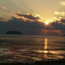 노을그려진바다풍경 이미지