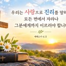 우리는 사랑으로 진리를 말하고 모든 면에서 자라나 그분에게까지 이르러야 합니다. 이미지
