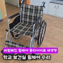 성남초등학교 | 성남 초등학교 보건실 휠체어 수리 타이어 바람 빠짐 통타이어 교체로 해결!