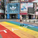 산내초교 앞 횡단보도(3) | 대만 시먼딩 가볼만한곳 무지개 횡단보도 용산사 보피랴오