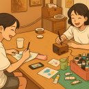 아크릴 캔버스화 그리기 이미지