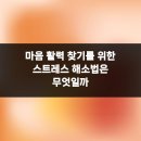 마음 활력 찾기를 위한 스트레스 해소법은 무엇일까
