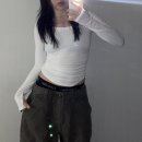 플리즈노팔로우 25FW 모모탑 화이트 &amp; 텍스 와이드 워크팬츠 카키 후기