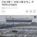 [1보] 9월 1∼20일 수출 8.7%↓..무역적자 41억달러 이미지