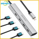 RSHTECH 맥북 노트북용 USB C 허브, 휴대용 분배기, 알루미늄 USB C타입-USB C 어댑터, 10Gbps 4 포트 USB 이미지