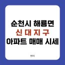 순천 해룡면 신대지구 아파트 시세