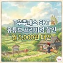 T우주패스 SKT 유튜브 프리미엄 할인 월 5,000원 대안 (365데이 후기)