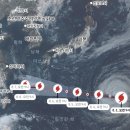 13호 태풍 돌핀 예상 경로(8.3-8) 이미지