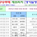 축구승무패 제25회차 경기일정표 이미지