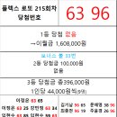 플렉스 로또 215회차 당첨자 이미지