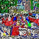 개념미술 만화평론 [4] 만화뉴스 KPS & 한국 뉴스 만화평론 Comics painting/ 영국 여왕 엘리자베스 2세의 장례 행렬 이미지