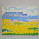 옛날 정홍기 화가그림 유화 그림 제주 성산 유채 2004년 작 유명화가그림 파는곳 골동품나라 이미지