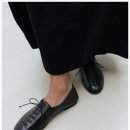 수원-0819 | 쿠에른 로마 12 레이스업 플랫 - 블랙 240