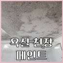 곰팡이로 얼룩진 욕실 천장 페인트 작업