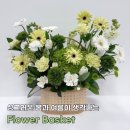 평화공판장 | [FlowerDiary] 싱그러운 봄과 여름이 생각나는 그린화이트 꽃바구니 제작 후기