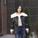 W컨셉 크롭 블랙 무스탕 코디! 레프트서울 가성비 여친룩 추천