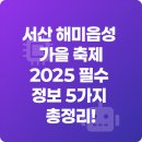 해미종합시장 | 서산 해미읍성 가을 축제 2025 필수 정보 5가지 총정리! (주차, 기간)