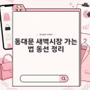 동대문 새벽시장 가는 법 동선 정리