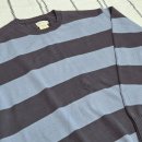 히스커 | 카키스 보더 스트라이프 스웨터 - 가을에 입기 좋은 빈티지 캐주얼 면 니트 추천!