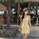 레몬 옐로우 잔꽃 미니원피스 후기 여름 바캉스룩 추천