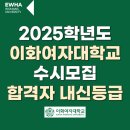2025학년도 이화여대 수시모집 합격자 내신등급 l 학생부종합(미래인재전형)