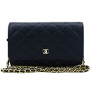 Chanel(샤넬) A33814Y01864 블랙 캐비어스킨 WOC 월릿 온 더 체인 금장 로고 체인 크로스백 이미지