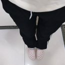 더와이드파트너스 | 바이일이오 여성 사이드라인 바스락 투웨이 와이드 트레이닝 밴딩 팬츠 L(66) 블랙 착용 후기